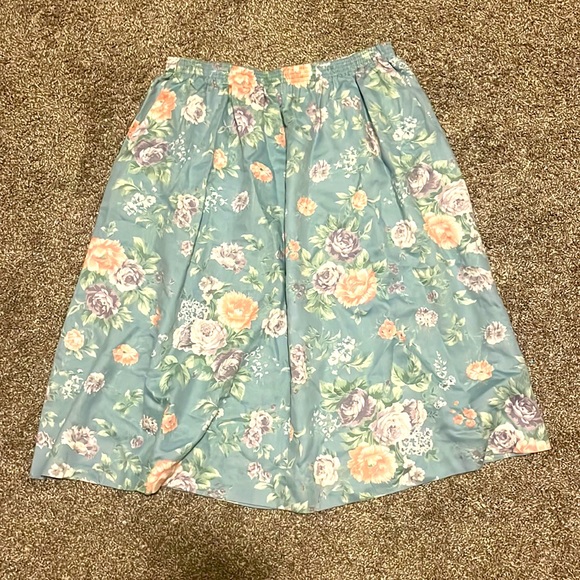 Vintage Alfred Dunner Pastel Floral Knee-Length Skirt - Picture 1 of 5